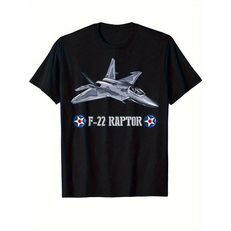 Mens Running Tshirt Cotton Short Sleeved Printed Casual Tshirt Round Neck Sports Shirt Airplane Print