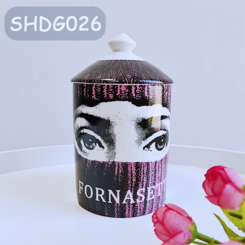 Vaso portaoggetti in ceramica con design sul viso, per gioielli, candele, decorazione da scrivania, contenitore in stile europeo