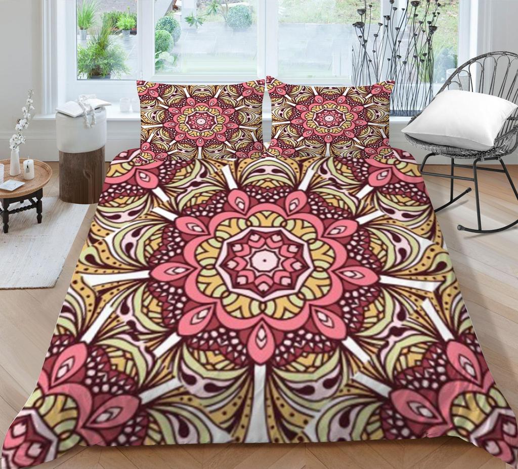 Cuvertură de pat Costum de pat cu imprimare 3D Boemia Set paturi spălate și respirabile Copii adulți Acasă Lenjerie de pat față de pernă