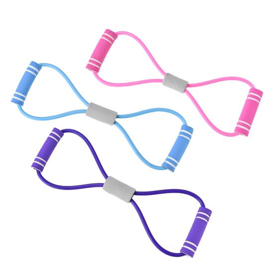 Figure 8 Fitness Resistance Band with Anti-slip Handle Portable Men Women Arm Shoulder Stretch Strength Training Exercise Elastic Strap Tension Rope