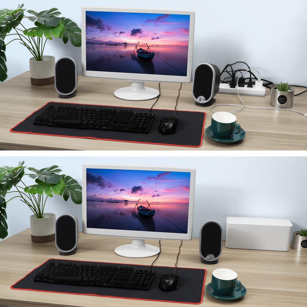 ZhiYo Weiße Kabelmanagementbox, 2er-Pack, Extra Große Kabelorganisatorbox, Kabelversteckbox zum Verbergen von Steckdosenleisten auf Schreibtischen und Böden