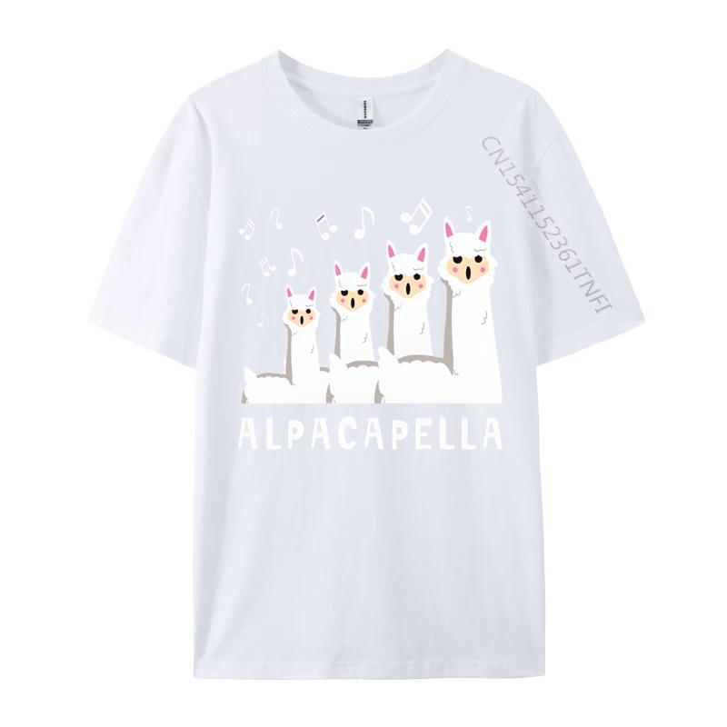 Men Tshirt AlpacapellaLlamas Microphone Singer Tshirts Cotton Tee Shirt Top Quality Mens Tees Funny Tshirt S