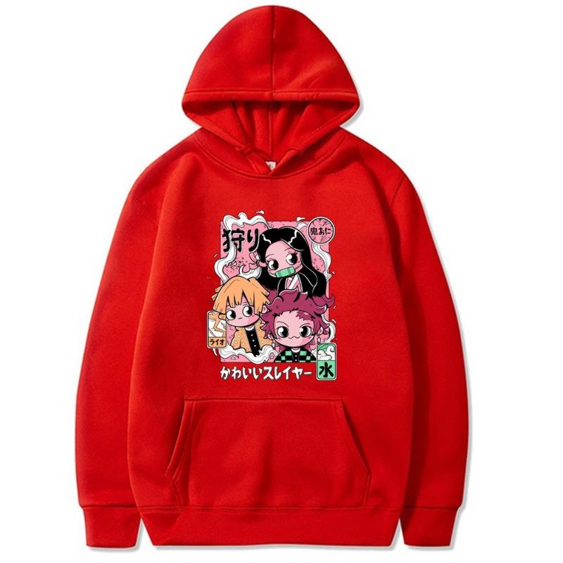 Kamado Nezuko Japanischer Animations-Hoodie Modedesign Männer Frauen Sweatshirt Fleece Übergroß Paare Streetwear Hoodies