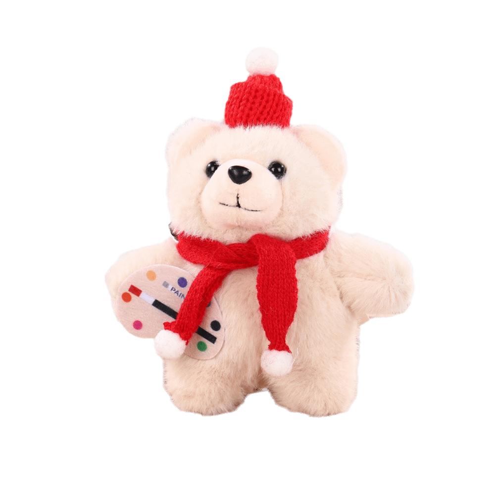 With scarf Christmas Bear Plush Toy Cartoon Animal Bear Plush Dolls Schoolbag Ornaments