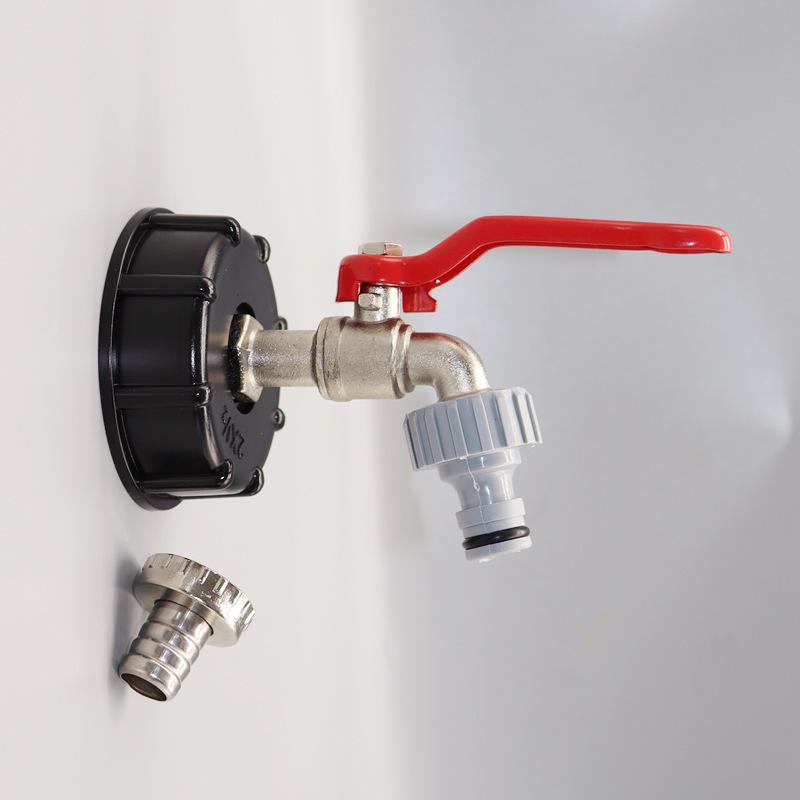 Grenzüberschreitender IBC-Tonnenfass-Messingadapter und 1/2-Zoll-Ventil