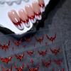 1pc Halloween Glitter Bat Nail Stickers Gothic Cross Nail Decals Laser Silver Red Black Dark Punk Nail Art Decorations