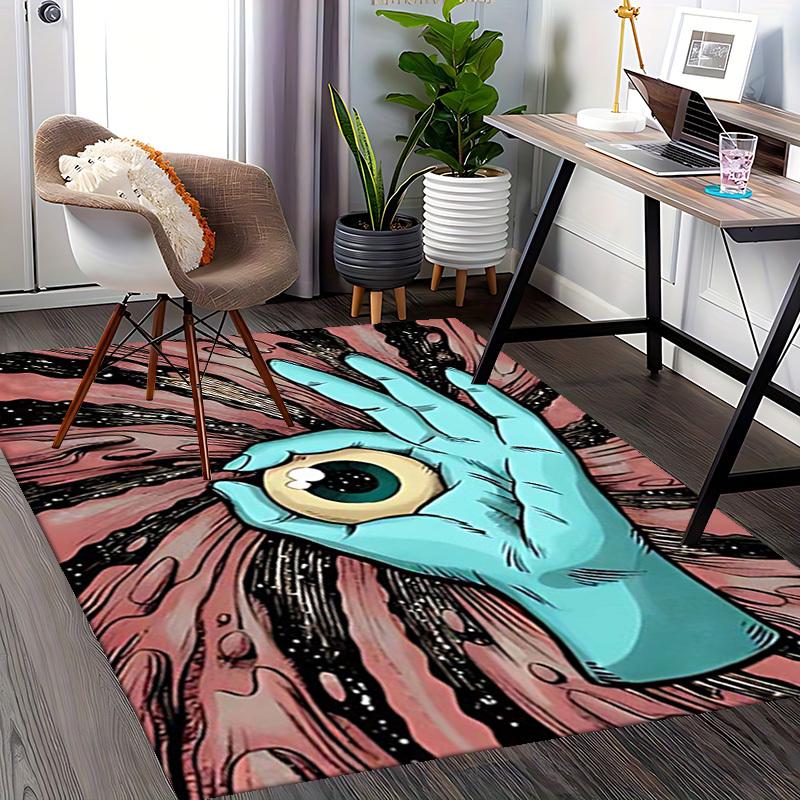 1pc Anime Cartoon Design Ok Hand Eye Office Chair Mat Non-Slip Carpet for Home Decor, Suitable for All Seasons, Fits Office and Gaming Room.A078