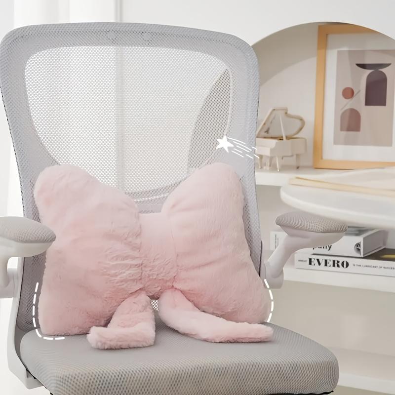 1pc Simple Pink Bow Shaped Pillows Sofa Pillows Seat Cushions Ins Style Home Comfortable Decor Master Bedroom Decorative Pillows