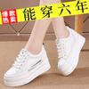 Fashion Genuine leather women's shoes 2025 height increasing thick soled sponge shoes sports and leisure shoes