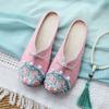 Slippers, Flat Bottom, Embroidered Cloth Shoes, Women's Shoes 2025 Summer New Ethnic Style with Hanfu Home Furnishing
