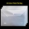 A4 Transparent Snap Button Document Bag - Office & Student Stationery