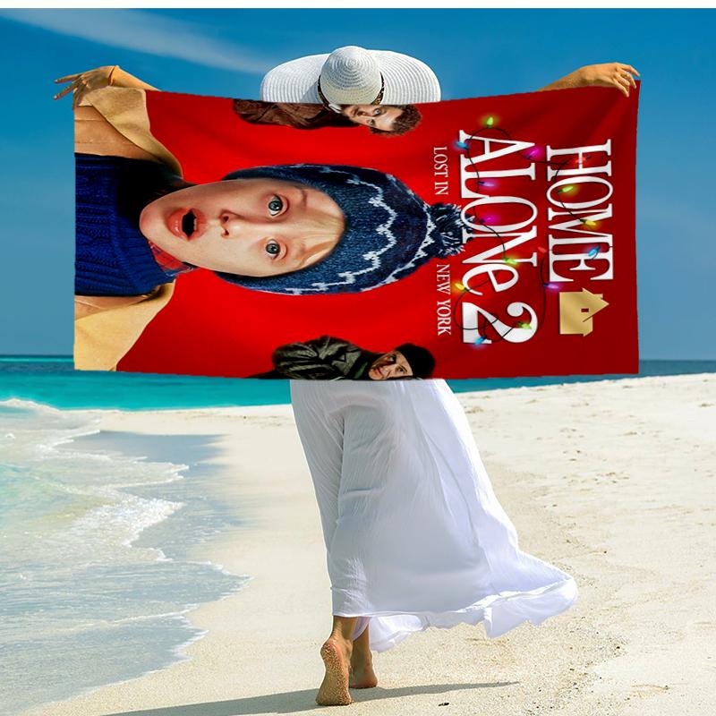 Ultra-Soft Beach Towel with Home Alone Theme,Ideal for Pool - Camping, Diving - Perfect Travel Essential, Vibrant Beach Towel.