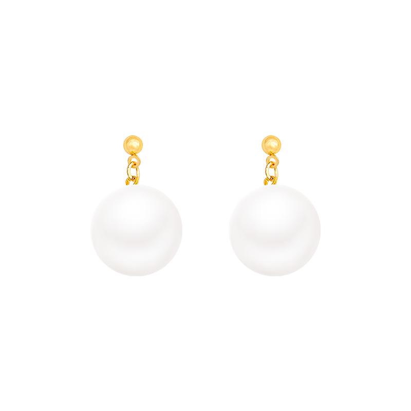 Elegant Korean Style Large Pearl Earrings for Women - High-End, Simple, Popular, and Luxurious Celebrity-Inspired Design.