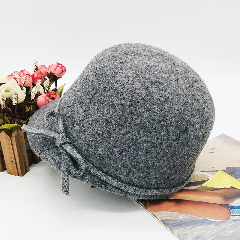 Autumn and Winter Women's Equestrian Cap Baseball Cap Bow Woolen Children's Cap Parent-child Wool Hat