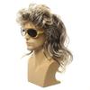 80s Disco Costume Accessories Hippie Glasses Curly Rock Wig Necklace for Unisex