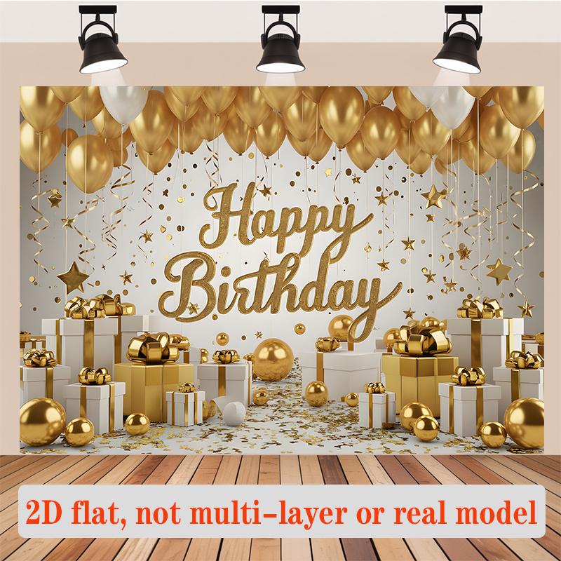 Confetti Birthday Backdrop 1pc - Polyester Party Decor