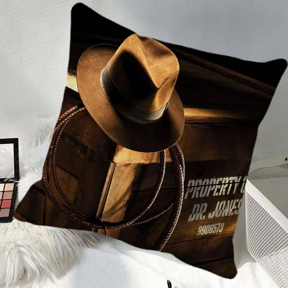 Hot I Indiana Jones Movie Pillow Case Square Pillow Bedroom Sofa Leisure Comfort Cushion Car Home Decoration