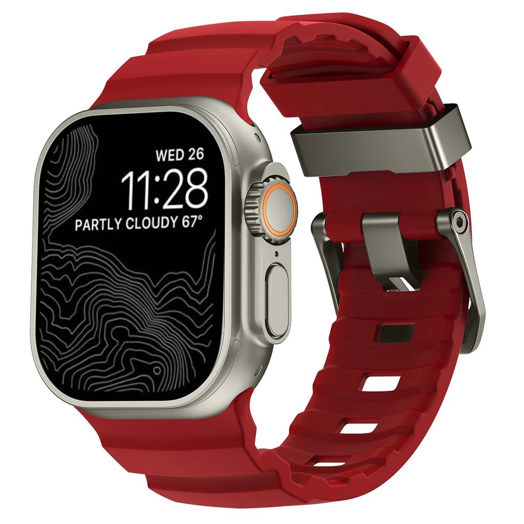 Trail Silicone Band for Apple Watch Ultra 3 2 49mm Strap 46mm 45mm 44mm Sport Bracelet for iWatch Series 11 10 Ultra 9 8 7 6 SE3