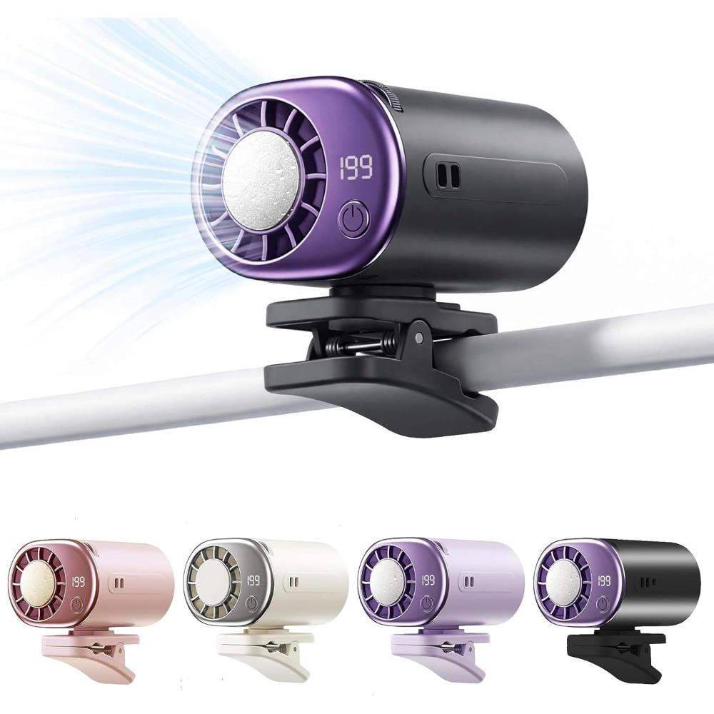 This portable bladeless clip-on fan is perfect for travel and features a 360° rotating USB port. чёрный