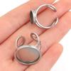 2pcs Thickened Stainless Steel Adjustable Ring Settings Blank Base Fit Round Cabochons Ring Bezels Ring Base For Jewelry Making