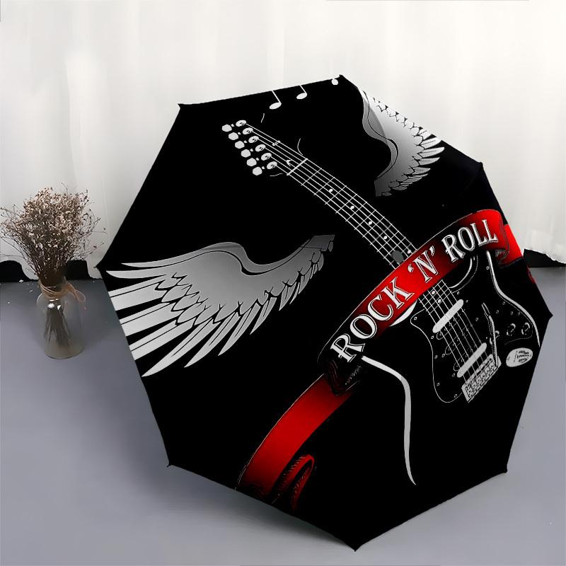 1pc rock 'n' roll Automatic Open Close Umbrella with 8-Rib Windproof Canopy Compact Portable Travel Umbrella10318