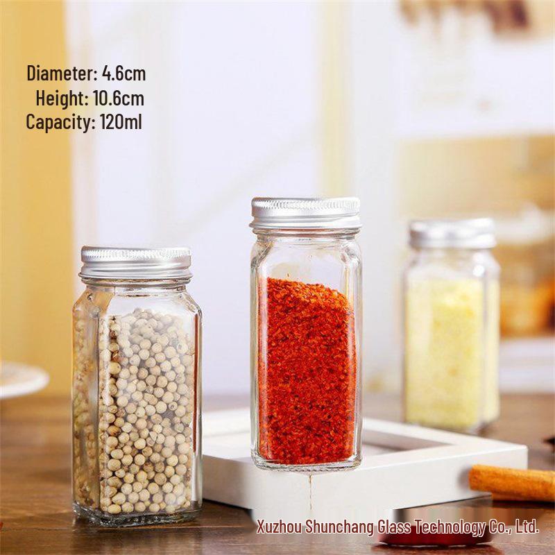 Kitchen Spice Jar Set: 120ml Cumin Bottle & 4oz Chili Powder Jar 120ml прозрачный