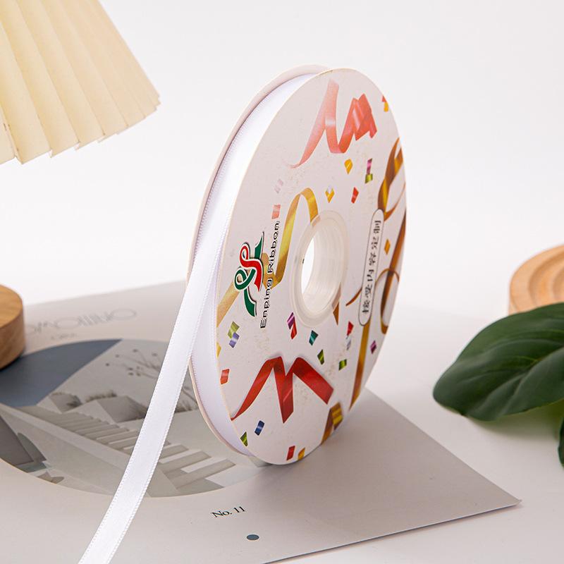 1cm Einfarbiges Doppelseitiges Band für Basteln Hochzeitsdekorationen DIY Ripsbänder Schleife Geschenke Kartenverpackung 100 Yards/Rolle