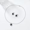 1 Set Love Heart Jewelry Rhinestone Faux Gem Heart Necklace And Earrings Women Heart Pendant Jewelry Set for Wedding Brides Bridesmaids Valentine's