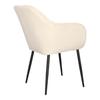 Emilia Velvet cream upholstered chair with armrests