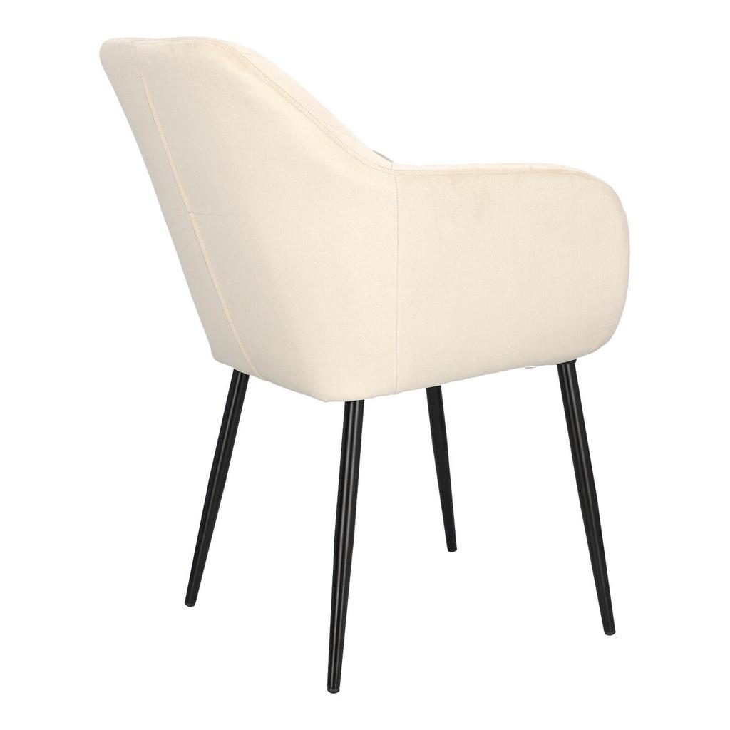 Emilia Velvet cream upholstered chair with armrests