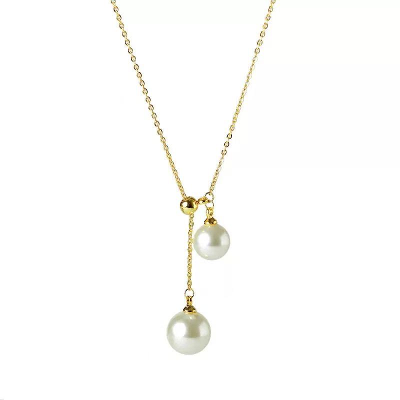 Luxurious Niche Pearl Tassel Choker Necklace for Women - Exquisite Light Luxury Shell Pearl Clavicle Chain