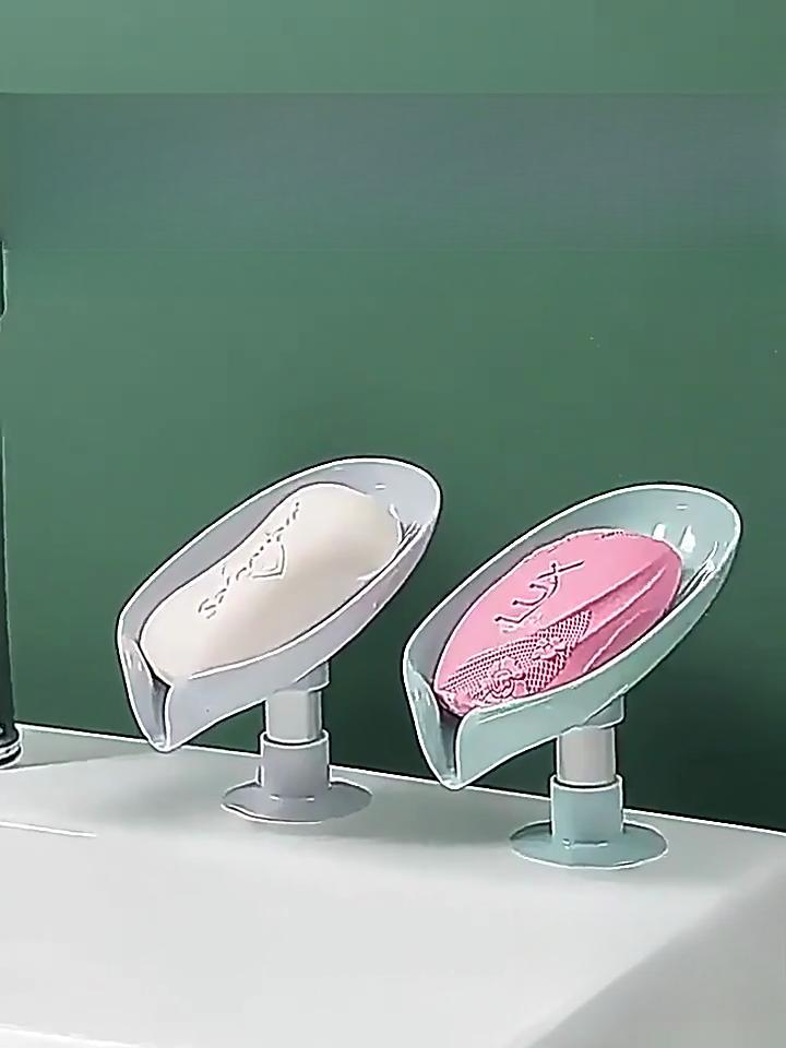 

Тримач для мила у формі листя Полиця для мила для душу Мильниця для ванни Вертикальна присоска Мильниця Лоток для зберігання речей для ванної кімнати сірий колір