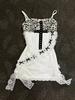 American Hottie Cross One Piece Dress Woman Gothic Y2k Leopard Print Lace Slip Dresses Aesthetic Hepburn Fashion Design Clothes