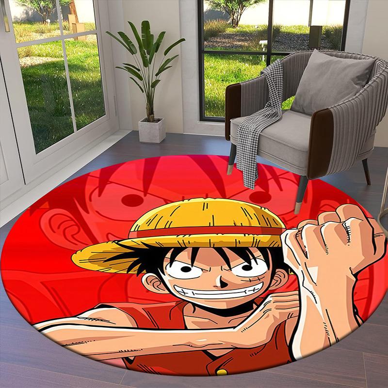 Monkey D Luffy Round Area Rug Carpet Rug For Living Room Bedroom Sofa Playroom Decor Nonslip Floor Mat