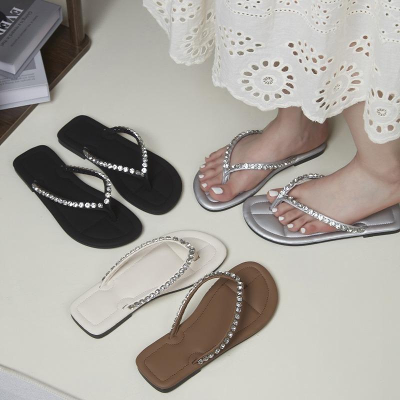 мода Новые женские тапочки Повседневная обувь на плоской подошве Женские бежевые — фото 6