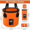 5 Gallon Bucket, Collapsible Bucket with Handle for Outdoor Beach Fishing Gardening, Folding Car Wash Buckets Mop Water Storage Laundry Wash Basin