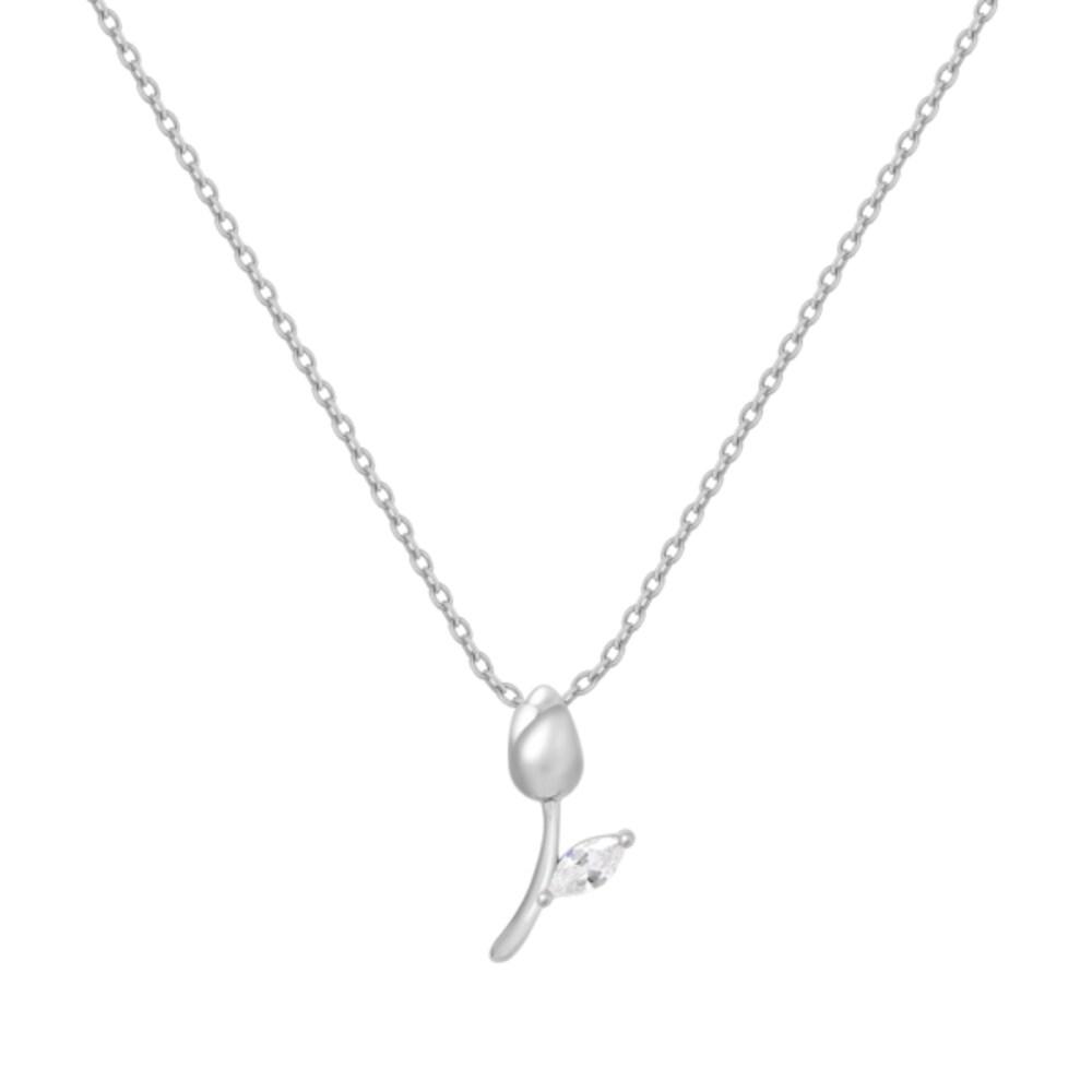 [Handmade/Flowers/Tulip/92.5 Silver] The Beginning of Tulip Love 92.5 Silver Necklace