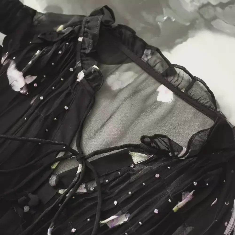 Spring/Summer 2024 Mulberry Silk Floral Dress - Temperamental Socialite Style