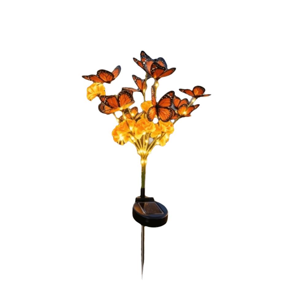 Simulated Flowers Butterfly Tree Stake Lights Artificial Marigold Shy Grass Lights Outdoor Garden