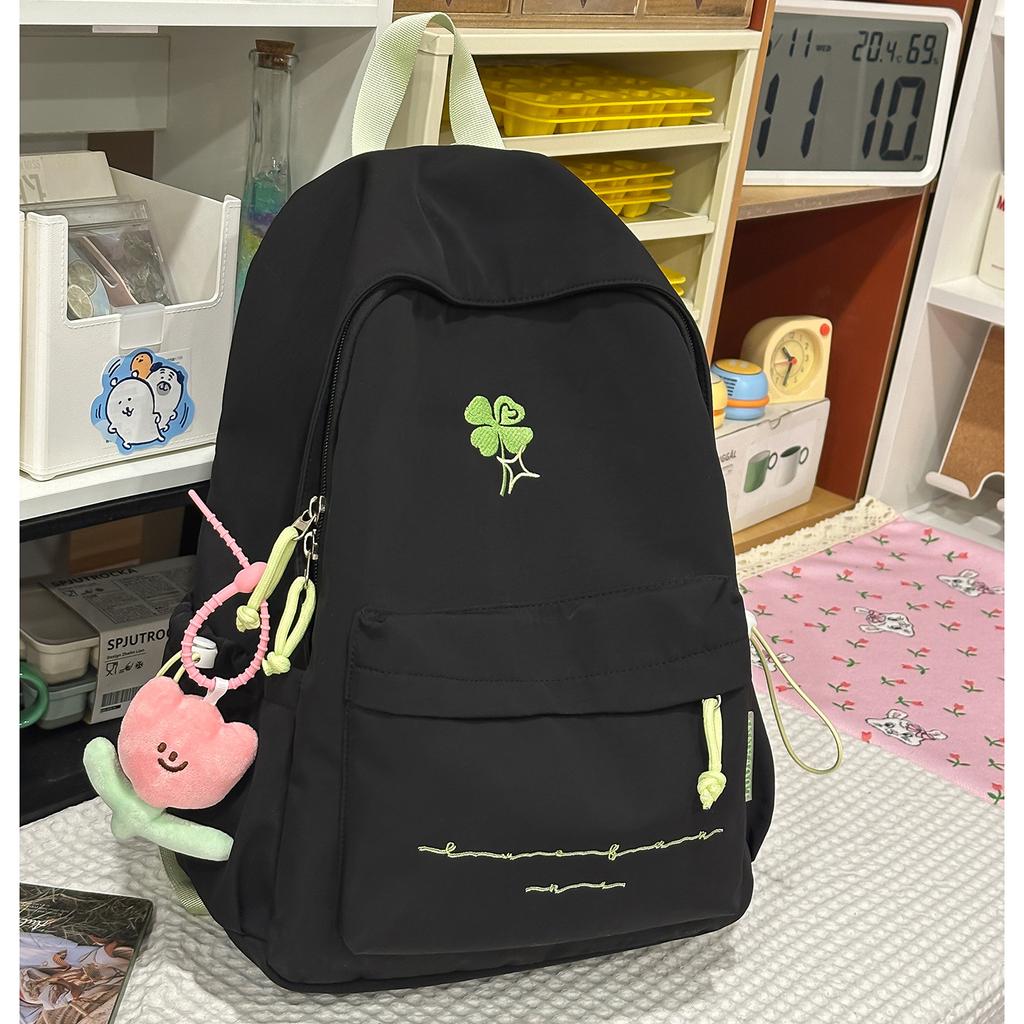 Schoolbag New Ins Style Niche Backpack Female Cute Embroidery Large Capacity Schoolbag Junior High School Student Leisure Travel Backpack