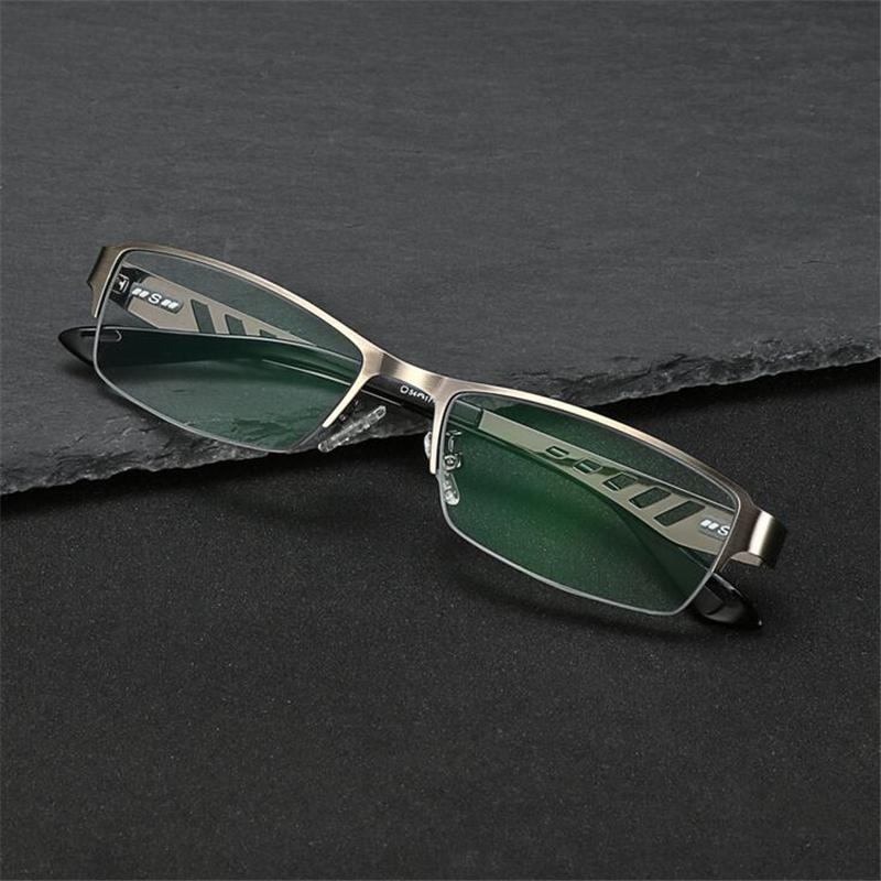 0 -0.5 -0.75 -1.0 To -6.0 Sun Photochromic Finished Myopia Glasses Women Men Metal Half Frame Chameleon Short-Sight Eyewear