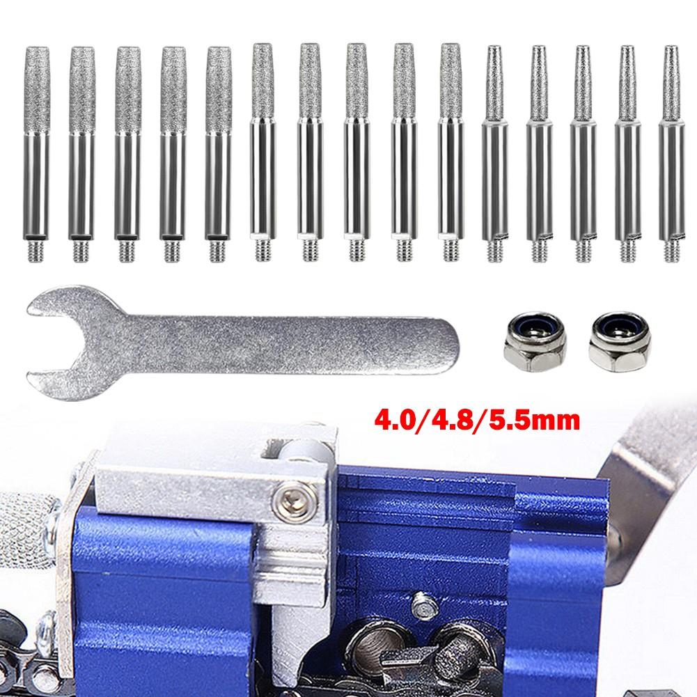 6pcs Grinding Head Chainsaw Sharpener Cylindrical Burr Silver