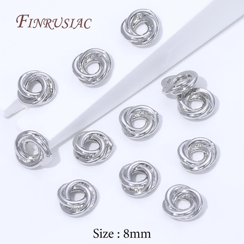 4/8Pcs 18K Gold Plated Decorative Beads,Spacer Beads For Jewelry Making,Metal Separator Bead For Bracelets DIY Accessories