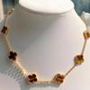 10-Blumen-Halskette für Damen Kleeblatt-Halskette Leichter Luxus Mode Vielseitig und Elegant Perfektes Geschenk für Freundin Choker-Halskette