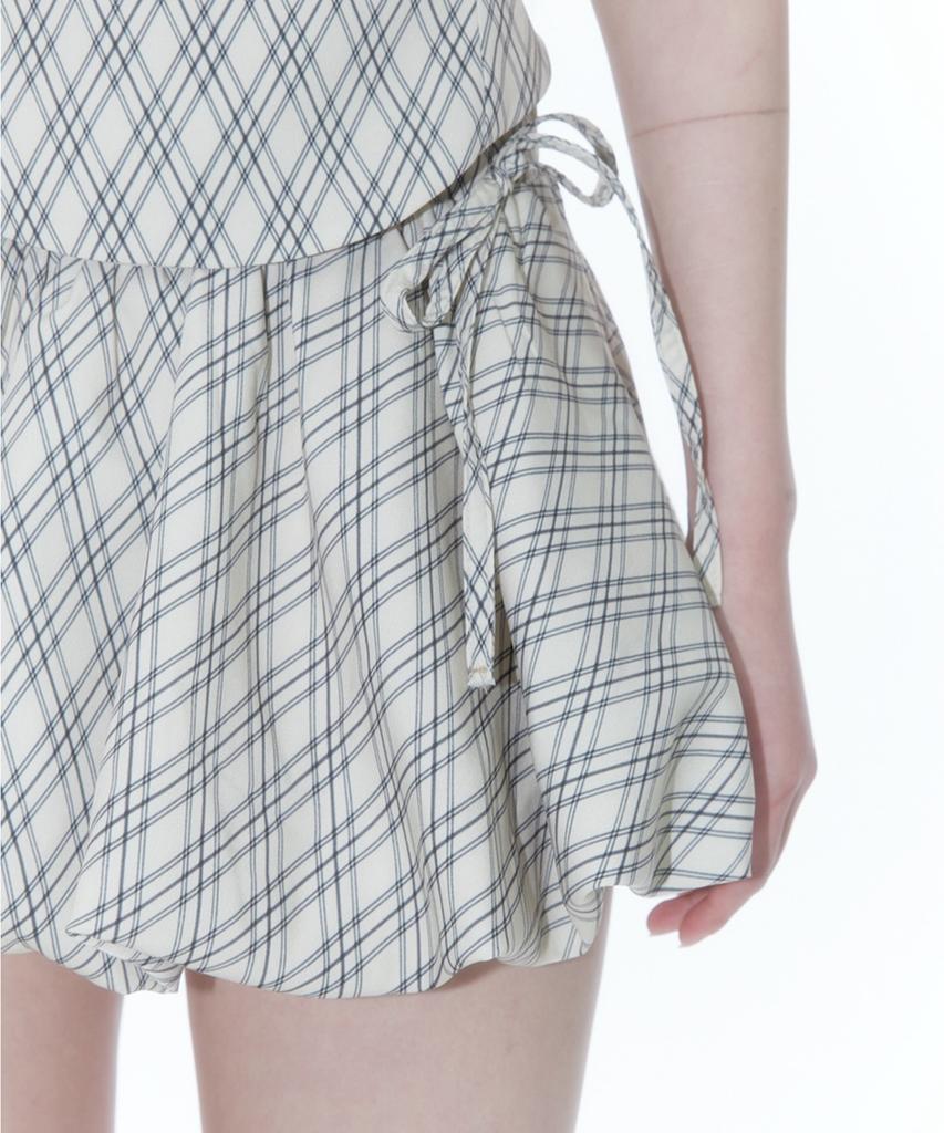 Kasiko Fairy Ribbon Bubble Skirt Checked