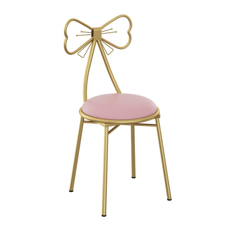 Princess Butterfly Makeup Chair with Detachable Backrest - Ideal for Small Apartment Bedrooms and Vanity Spaces
