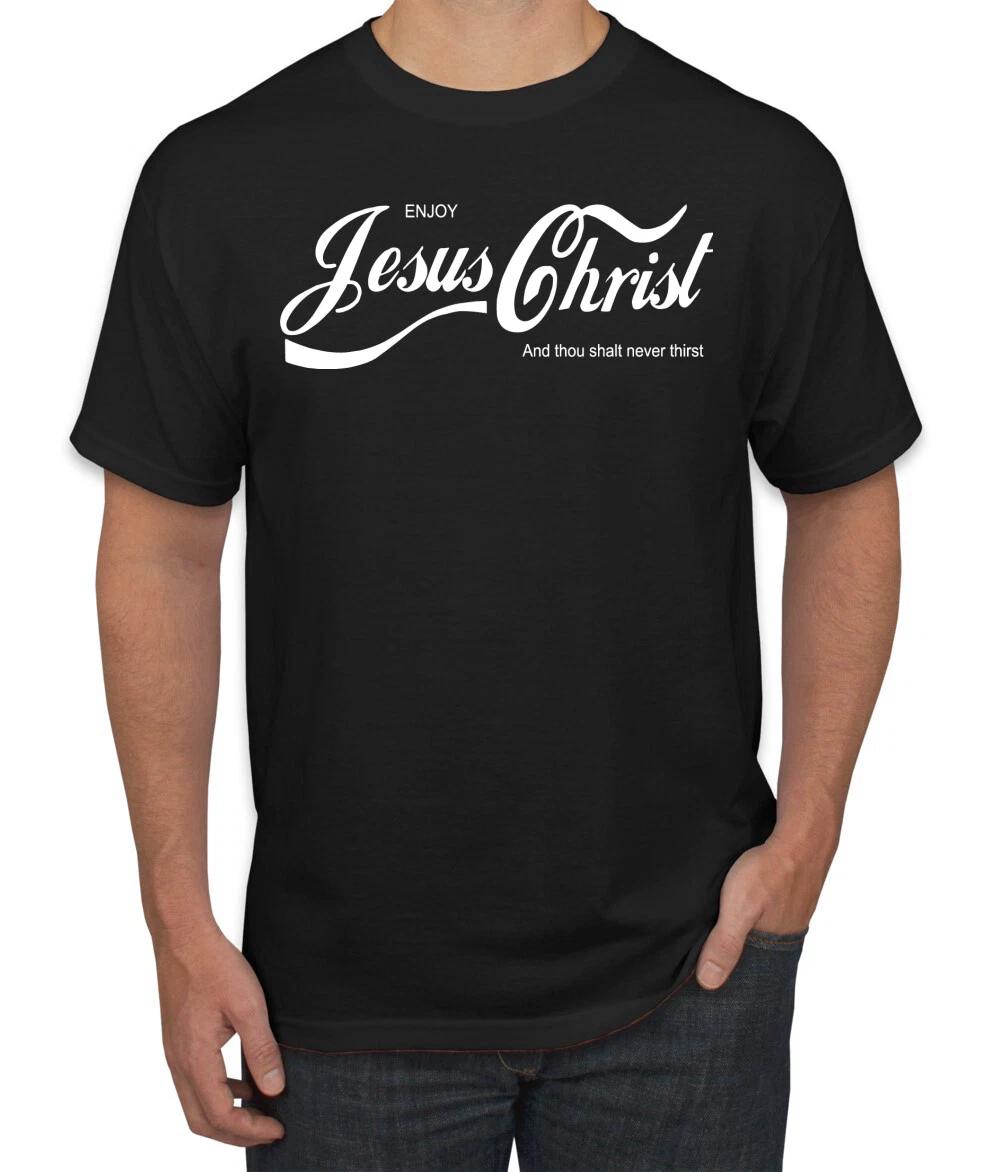Enjoy Jesus Christ and Thou Shalt Never Men T- Shirt XL