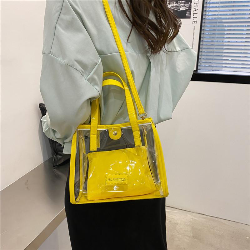 Borsa in PVC Trasparente Gelatina Borsa da Spiaggia Borsa a Shopper Impermeabile Trasparente Borsa a Spalla