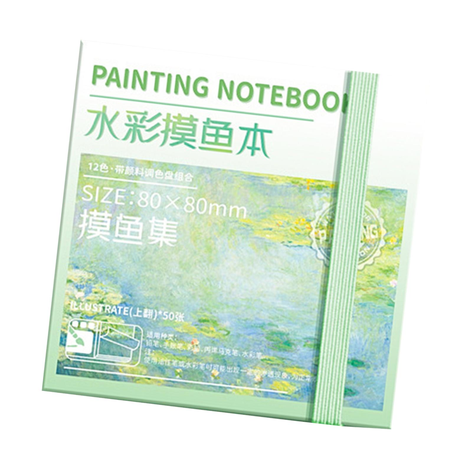 

Портативный акварельный альбом для рисования с 8/12-луночным ящиком для краски, поднос для смешивания красок, 50 листов, блокнот для рисования для студентов-художников 12