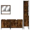 4 piece bathroom furniture set smoked oak wood based material
